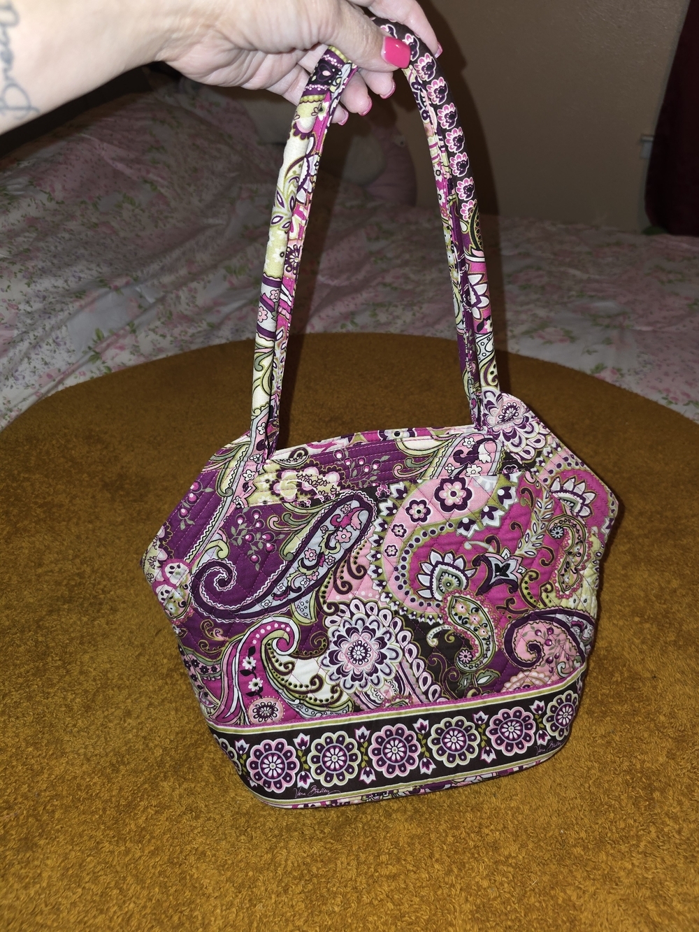 Vera Bradley Plum Crazy Villager Tote Bag - Like New!